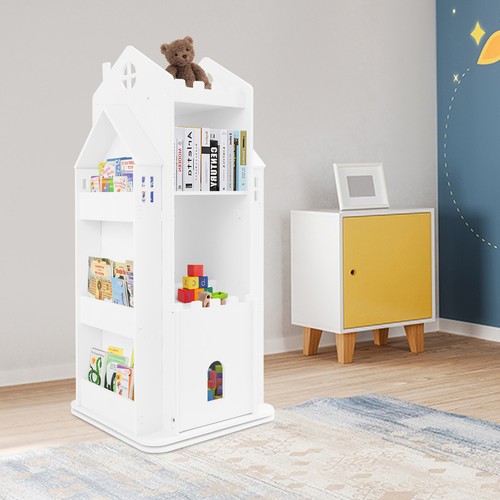 Kids Bookshelf, Castle Rotating Bookshelf , 360° Rotating Children's Bookshelf - Picture 11 of 18