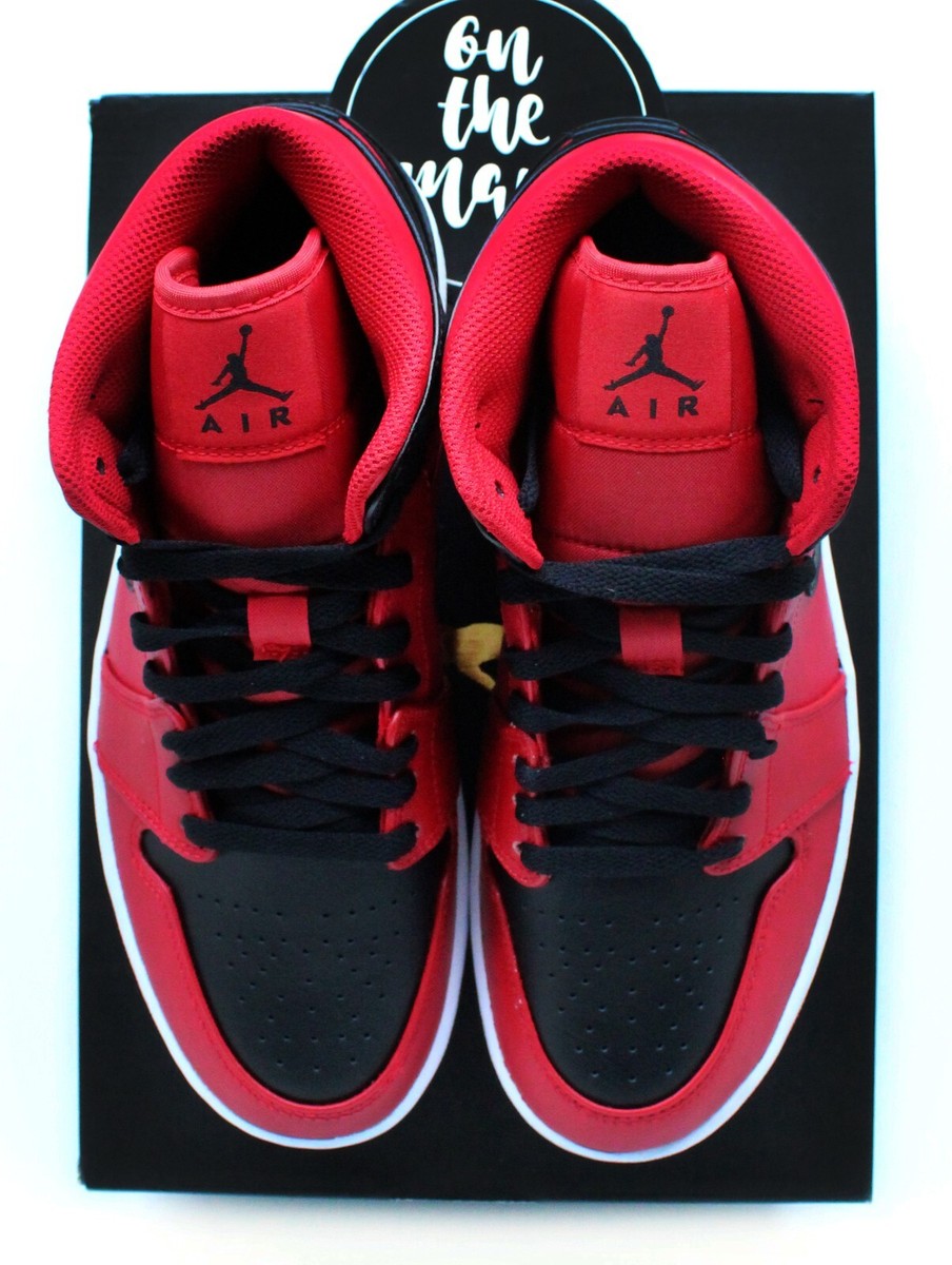 シューズ(男性用) Nike Air Jordan 1 Mid \"Reverse Bred\" Nike Air Jordan 1 Mid 'Reverse Bred' Men's Shoes Size 10.5