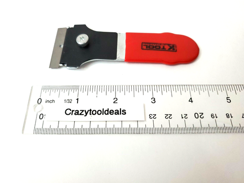 K TOOL KTI-70016 MINIATURE RAZOR BLADE SCRAPER #12 BLADE VINYL COATED HANDLE RED - Picture 11 of 12