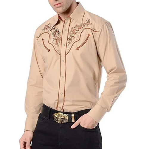 Spring Autumn Men's Fashion 3D Printing Shirt Western American Style Pattern Emb - Picture 35 of 39