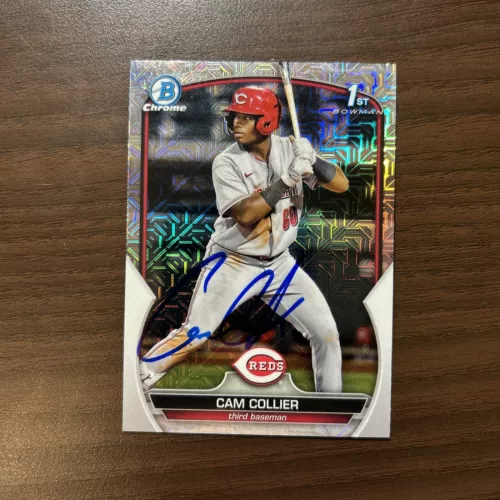 Cam Collier 2023 Bowman Chrome AUTO IP MOJO REFRACTOR SIGNED REDS #125