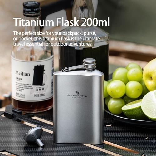 200ml / 250ml Titanflasche Ultraleicht Campingflasche für Whiskey Wodka Wein - Bild 7 von 14