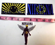 NIRVANA SET OF 3 PATCHES Kurt Cobain, Dave Grohl, Krist Novoselic BX