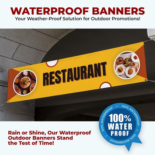 Outdoor Polyester Banner with 4 Holes, HD Printing for Food & Beverage Promo USA - Picture 126 of 151