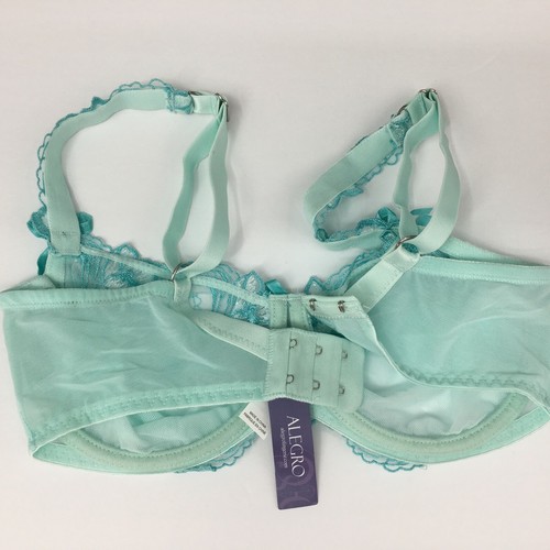 ALEGRO Sheer with Lace Underwire Sexy Lingerie Bra - Aqua Blue 9006 - 30-40 NWT - Picture 5 of 5