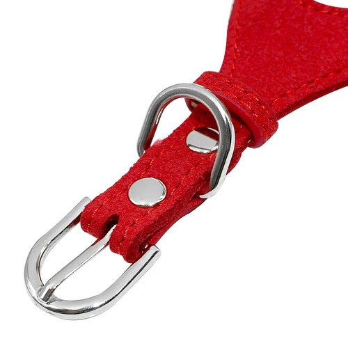 Bling Strass Haustier Hundegeschirr weiches Wildleder Leder Step In Walking Weste S M L - Bild 6 von 15
