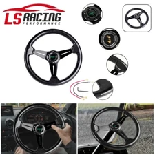 Universal 14" 340mm Deep Dish 6 Bolt Forged Steering Wheel with Horn Button