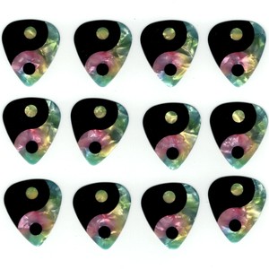 12-Pack-YIN-YANG-PEACE-RAINBOW-Medium-Gauge-351-Guitar-Picks-Plectrum-Pearloid