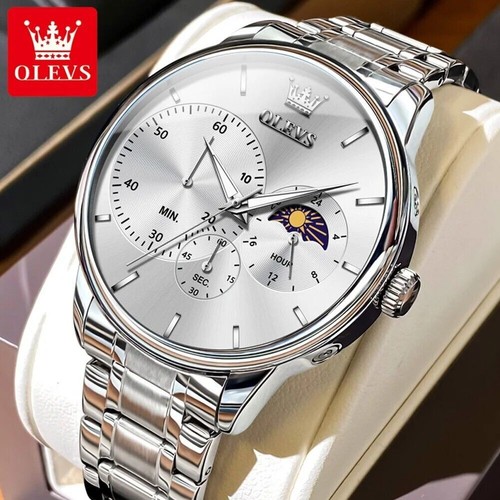 OLEVS Luxus Herrenuhren Quarzuhr Wasserdicht Leuchtende Uhr Herren Geschenk - Bild 24 von 28
