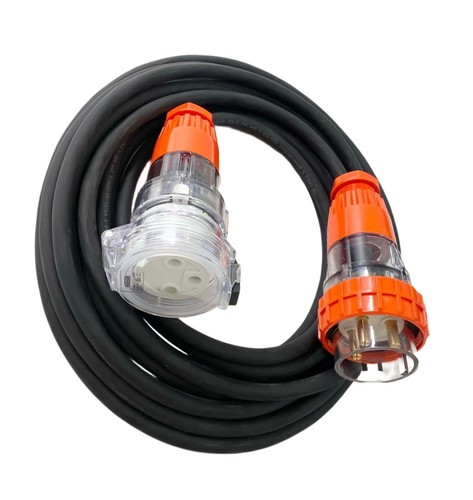 20 Amp 10m Extension Lead, Single Phase, 3 pin, 240V 20A Heavy Duty Cable 1Ph - Foto 3 di 5
