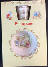 Royal Doulton 1989 Bunnykins Childrens 3 Piece Dining Vintage Set Nice