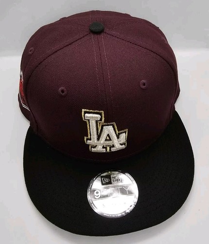 NEW ERA 9FIFTY SNAPBACK HAT. MLB. LOS ANGELES DODGERS. MAROON. - Picture 2 of 7
