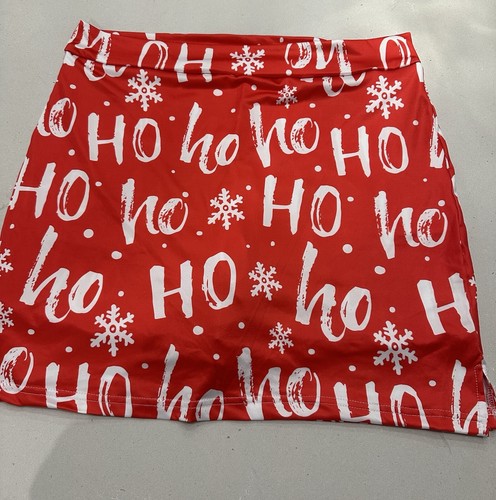 Ho Ho Ho Ladies Christmas Tennis Golf Skirt Skort Stretch NEW Sz LG - Picture 2 of 5