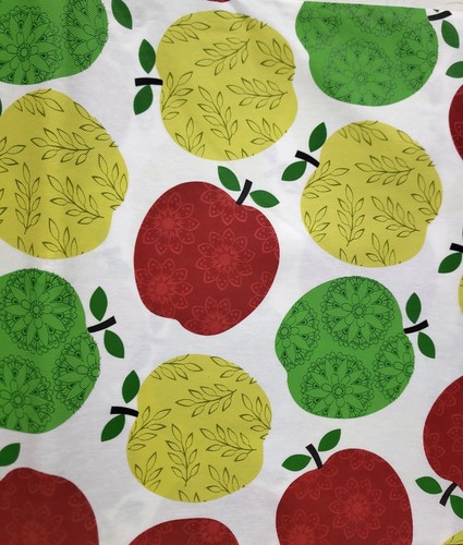 Flannel Back Vinyl Printed Tablecloth, 52"x90" Oblong, MULTICOLOR APPLES # 1, HP - Picture 3 of 21