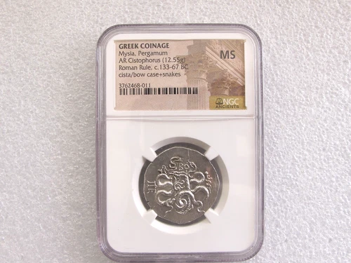 Mysia Pergamum AR Cistophorus Silver Coin 133-67 BC  Certified NGC MS (UNC)