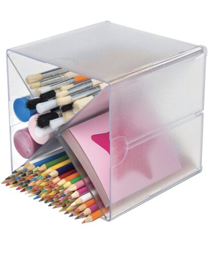 Source One Deluxe Desk Organizer Frosted Acrylic - Picture 2 of 4
