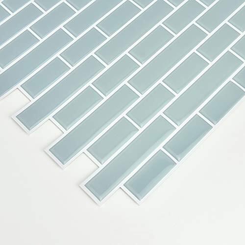InHome NH2361 Sea Glass Peel and Stick Backsplash Tiles, Blue - Picture 7 of 9