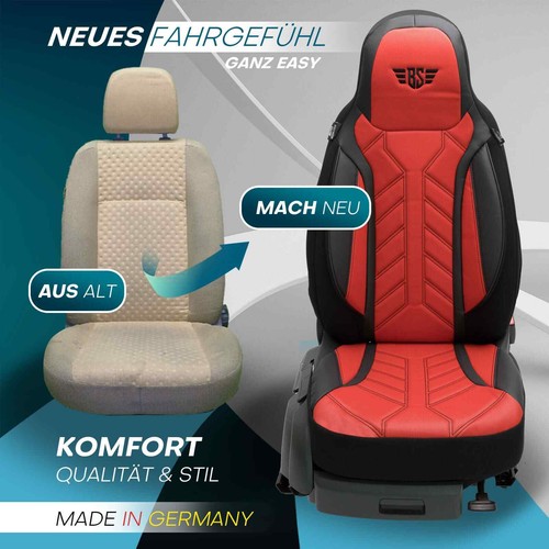 Fundas de asiento de autocaravana Pilot adecuadas para Titanium 724 Ultimate (negro-rojo) - Imagen 6 de 12