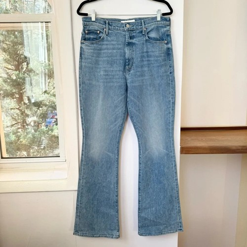 New MOTHER High Waisted Weekender Slice Heel Jeans Denim Flare Blue Sz 33 - Picture 6 of 16