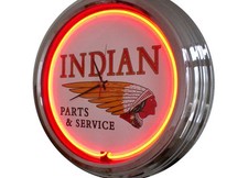 N-0231 Indian - Deko Neon Uhr Clock Wanduhr Neonuhr Neonclock Werkstatt