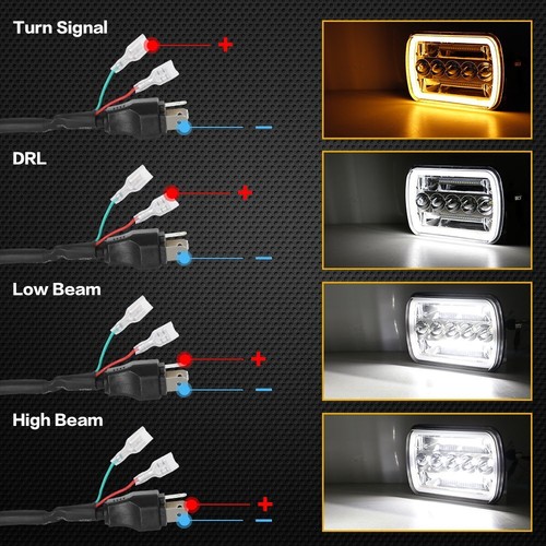 Fit Chevy S10 Pickup 1982-1997 5x7 7x6" LED Headlight Halo DRL Hi/Low Beam H6054 - Picture 8 of 12