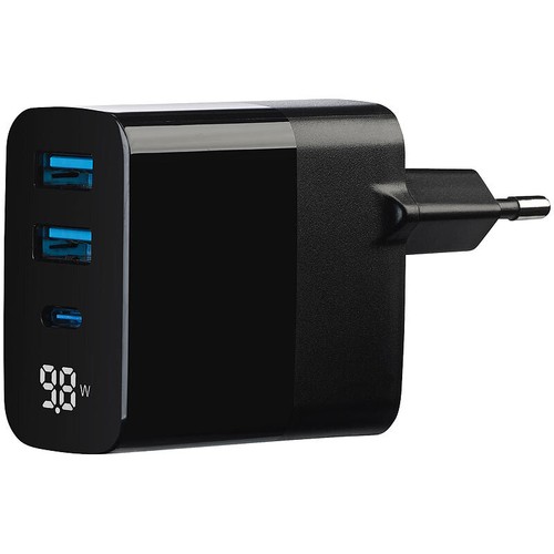 revolt 2er-Set 30W 3-Port-USB-Netzteile, USB-C & 2x Typ A, Display, PD - Bild 4 von 6