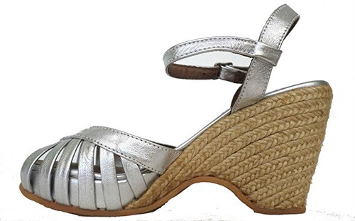 Eric Michael Kamielle Sandals Espadrilles Silver 42 11.5 - Picture 2 of 3