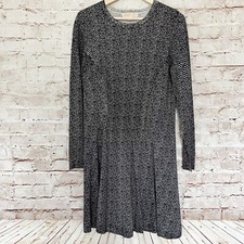 michael kors womens sweater dress long sleeve size L black ivory