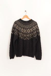 Pull L Motifs l haricot À Charbon Vintage Hommes l Gris qfa1fP