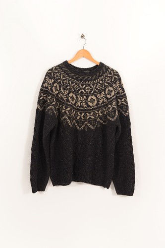 Pull L Motifs l haricot À Charbon Vintage Hommes l Gris qfa1fP