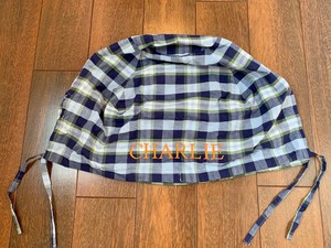 Pottery Barn Kids Plaid Easter Basket Liner Navy Blue Green Mono