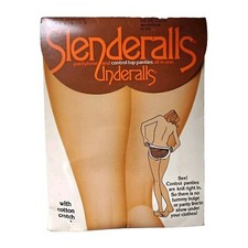 Vintage Hanes Slenderalls Pantyhose Control Top Panties Nude Queensize