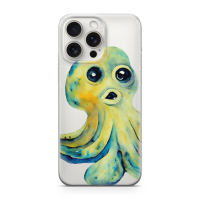 Handy Hülle Transparent Xiaomi Redmi 14c Octopus Kraken Grün Aquarell M40