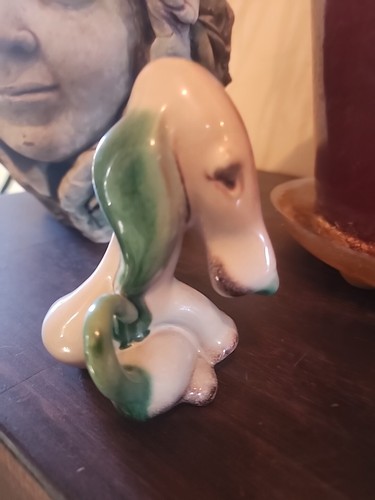Vintage Czechoslovakian Hound Dog Figurine, Ceramic, 1930s Style - Picture 3 of 6