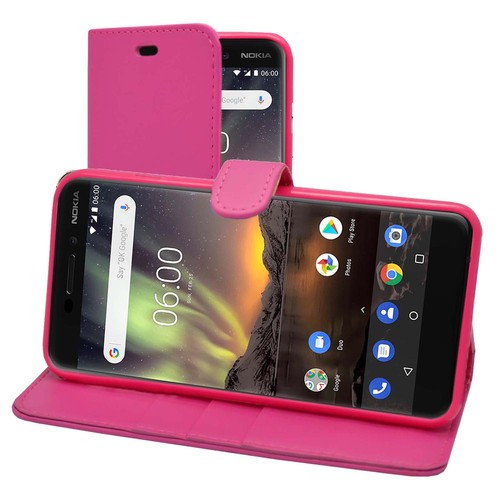 For Nokia 6 2018 Case Wallet Flip PU Leather Kickstand Card Holder Phone Cover - Picture 2 of 16