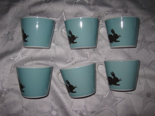 6 Kaffeegedeck Impressionen Tableware Ostergeschirr Hase türkis Teller Tasse - Bild 17 von 20