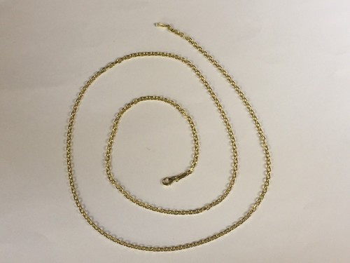 14k Gelbgold 16" Massiv Kabel Glieder Anhänger Kette/Halskette 2,1 mm 4,2 Gramm - Bild 7 von 16