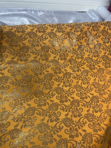 1 m Gelbgold Blumen Banarsi Brokat, Jacquardstoff... 50 Zoll breit (127 cm) - Bild 4 von 6