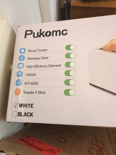 Pukomc Toaster 4 Slice with Wide Slots, 2 Long Slot Toaster for Bagels Waffle… image