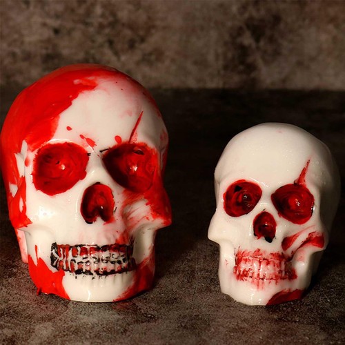 Silicone 3D Halloween Skull Candle Making Mold Soap Wax Resin Mould S/M/L - Picture 6 of 9