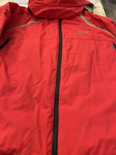 Ski Snowboard Jacket Mens sz Medium MARKER Red Winter Coat Hidden Hood Vintage - Picture 14 of 15