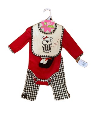 Bodysuit Pants Bib BabyGear 4 Piece Baby Outfit Set Socks Bodysuit Pants Bib BabyGear 4 Piece Baby Outfit Set Socks
