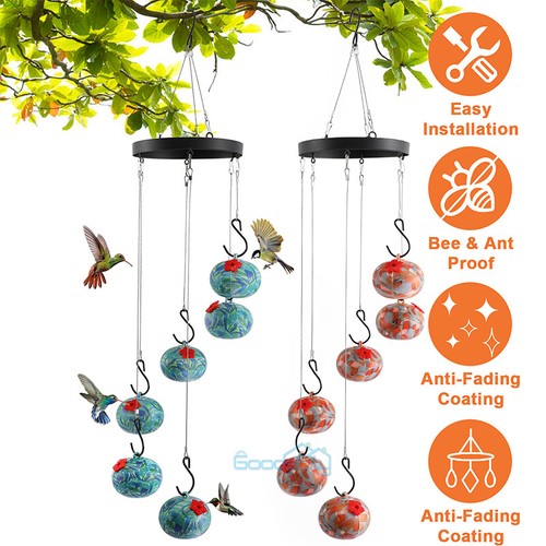 Charming Wind Chimes Hummingbird feeders Hanging Bird Seed for Outside Feeders - Picture 2 of 26