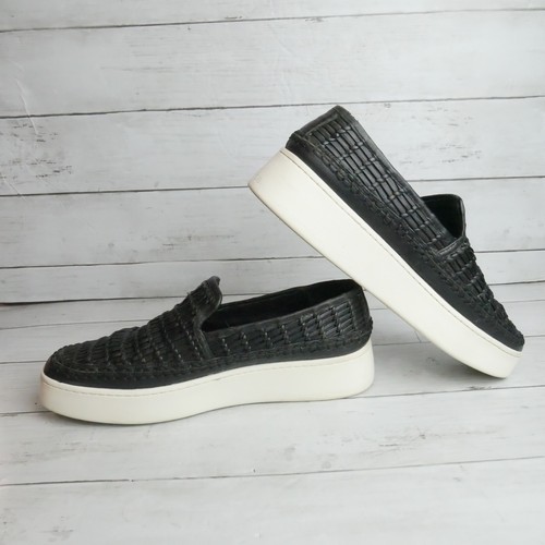 Vince Damengröße 8 Stafford gewebte Plateau-Slipper Loafer Turnschuhe schwarz - Bild 8 von 10