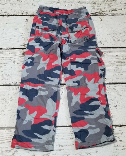MINI BODEN 9 Boys Red Blue Camo Techno Cargo Skate Pants Elastic Waist VGUC 9 - Picture 5 of 7