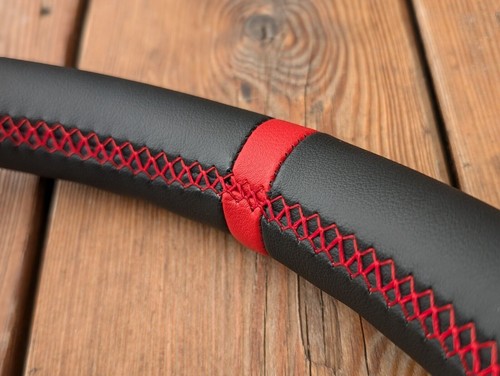NEW LEATHER Honda Civic 2006-2011 OEM Black Steering Wheel Red Stripe 8th gen. - Picture 10 of 12