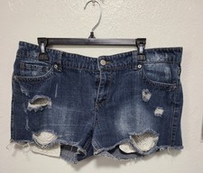 Rue 21 Blue Jean Distressed Shorts