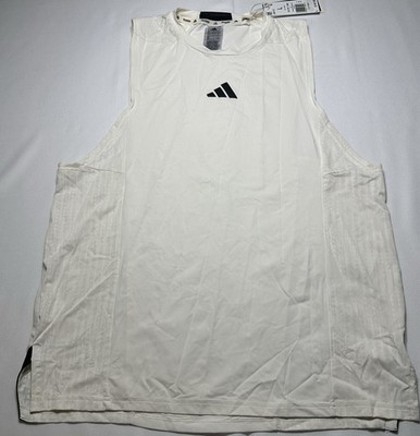 Adidas D4T INT Tank Men's Large Chalk White Training Sleeveless Shirt Climacool