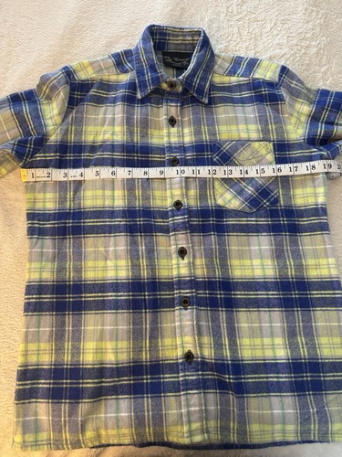 Women’s The Vermont Flannel Co Blue Yellow Plaid Collared Button-Up Shirt XS - Picture 14 of 15