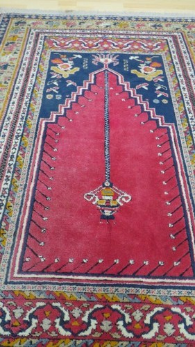 Turkish Oriental Carpet Rug Hand Made Wool Vintage Milas 6ft 11" x 4ft 4" - Picture 13 of 16